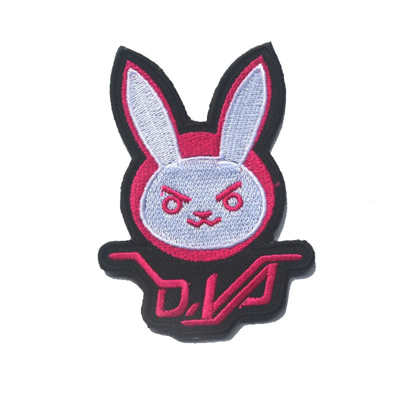 Patch mágico bordado Overwatch D.Va para braço, cosplay, mochila e roupa — decalque decorativo, merchandising para fãs e presente