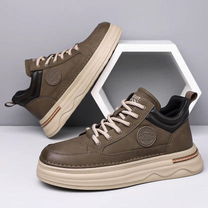 High Quality Mens Casual Leather Thick Bottom Oxford Shoes Fashion Outdoor Flat Top Quality Oxford Shoes Handmade Walking Shoes