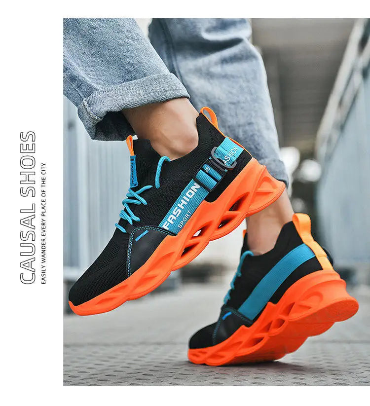 Hot Sale Fashion Purple Casual Sneakers Women Men Blade Running Shoes Big Size 48 Light Breathable Sports Shoes Men Mesh Sneaker