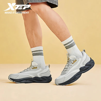 Xtep Shoes For Men Outdoor Shoes Rebound Soft Non-Slip Casual Shoes Chic Vintage Low Top Lace Up Street Sneakers 874119320005