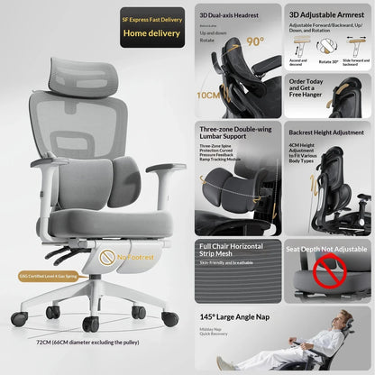Modern Gaming Chair Racing Style Ergonomic Office Chair with Headrest & Footrest, Comfortable Gamer Desk Chair for Home, Computer Setup and Work
