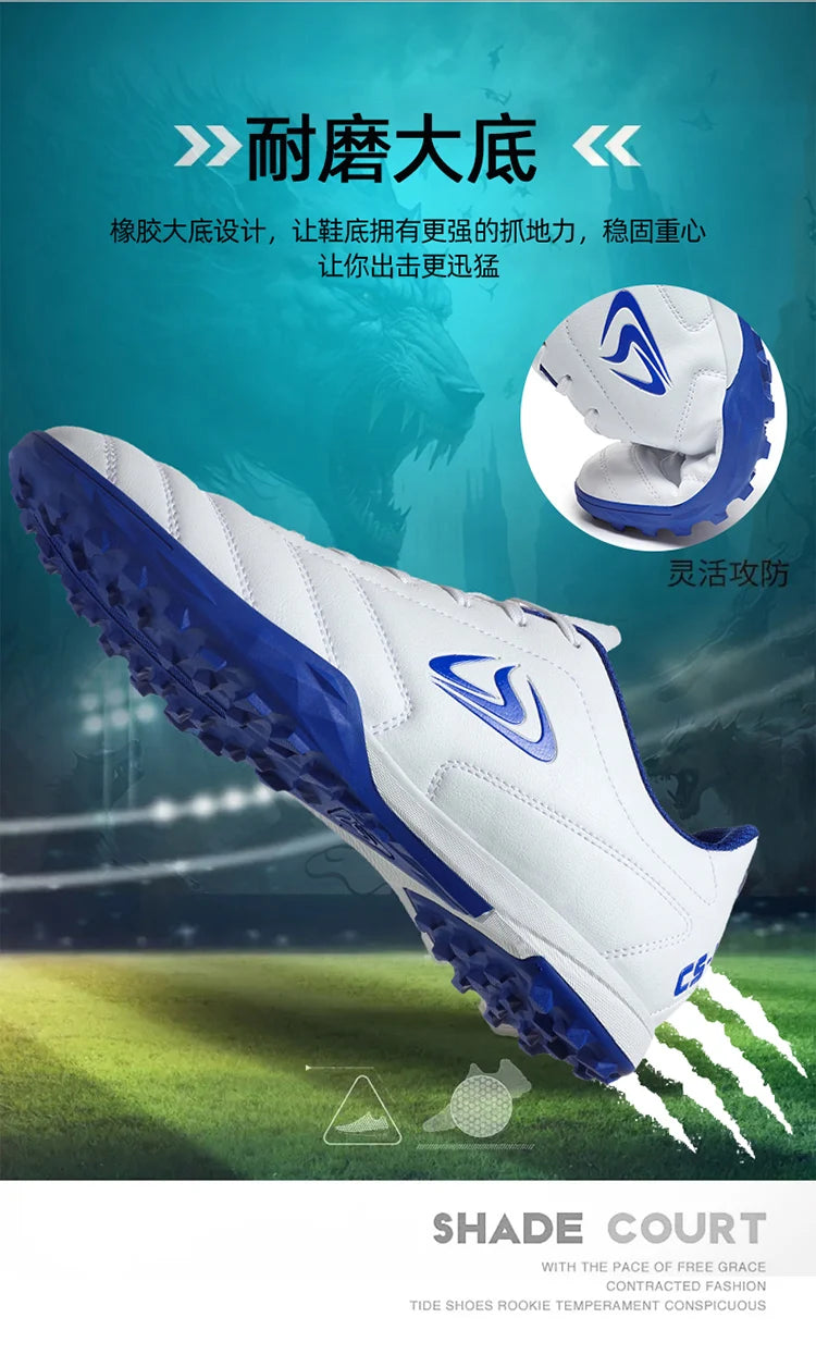 Zapatillas deportivas unisex de talla grande para entrenamiento y juego, para adultos, interior, exterior y césped, jóvenes y estudiantes, calzado de fútbol 39-45#
