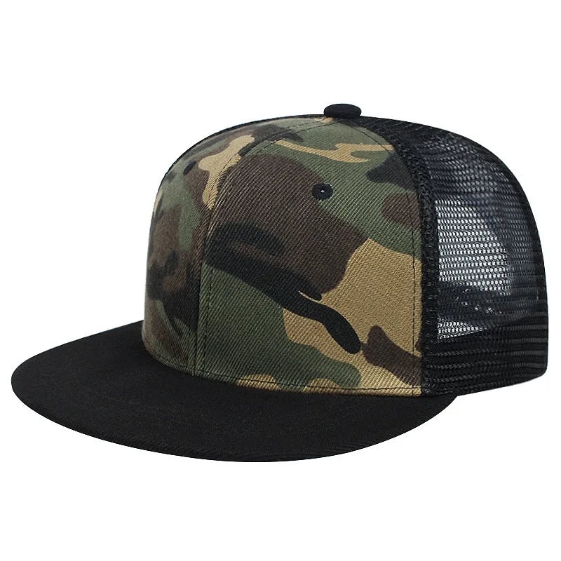 Herren-Kappen, flache Hüte, Hip-Hop-Snapbacks, ausgefallene Baseballkappen mit Nieten, Street-Dance-Kappen, trendige Mesh-Kappen mit Schirm, für Jugendliche, Jungen und Mädchen