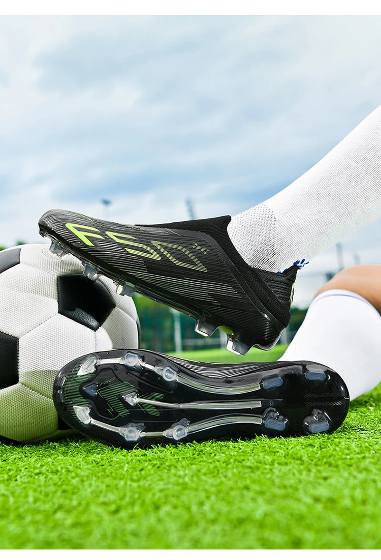 Chaussures de football pour homme, crampons pour gazon, futsal, confortables, pour gazon synthétique, football, sport, ultralégères, FG, antidérapantes, d'intérieur, pour adulte, antidérapantes