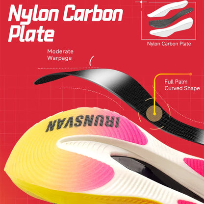 Chaussures de course à pied IRUNSVAN Original Carbon Plate Marathon pour homme : chaussures de sport professionnelles, stables, amortissantes, ultra-légères et à bon rebond