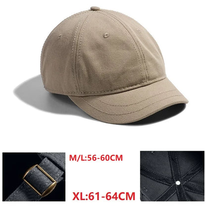 Czapka baseballowa dla mężczyzn z dużym daszkiem, z tyłu zamknięta, z krótkim daszkiem 5 cm, czapki z siateczki dopasowane do głowy, elastyczne czapki z całkowicie zamkniętym tyłem, rozmiary 56–60 cm, 61–65 cm