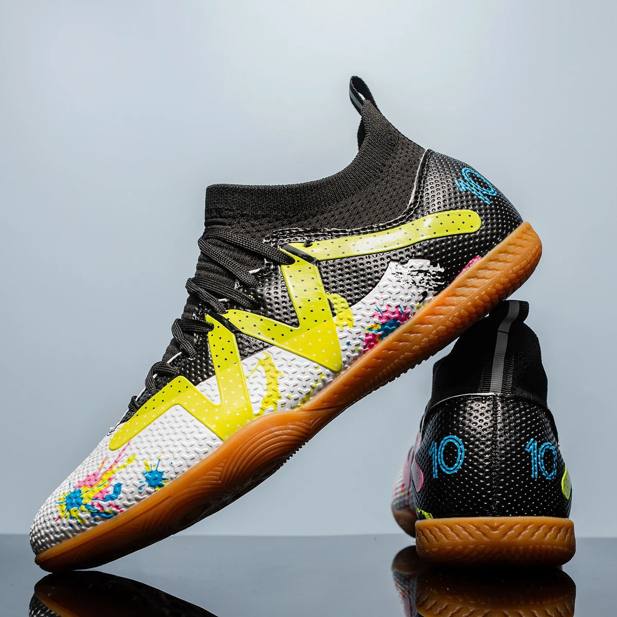 Professional Men's Indoor Flat Bottomed Football Shoes Adult Durable Comfortable Training Shoes Teenagers Non Slip Soccer Shoes