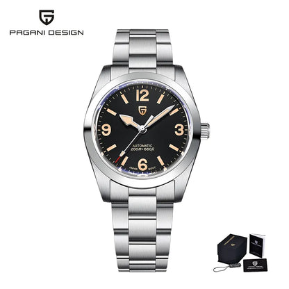 PAGANI DESIGN 2026 New 36MM Men Automatic Mechanical Watches   Sapphire Stainless Steel AR Coating 20Bar Clock Watch
