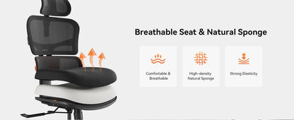 NEWTRAL NT001 Ergonomic Office Chair with Auto-Following Lumbar Support, Adjustable Mesh Office Chair, 3 Recline Angles, 3D Armrests & Adjustable Headrest