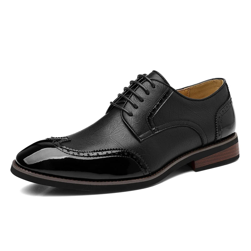 Scarpe Oxford da uomo in similpelle - Scarpe casual-formali - Scarpe da uomo per completo da lavoro - Scarpe Derby di nuova concezione - Scarpe da passeggio