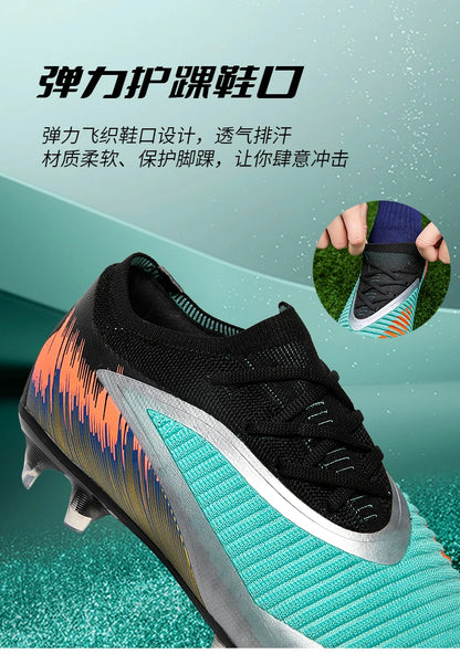 Nuove scarpe da calcio da uomo per partita e allenamento, tacchetti antiscivolo con tacchetti lunghi FG, ultraleggere da outdoor, sneaker, dropshipping