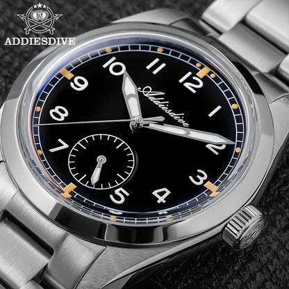 Reloj de cuarzo ADDIESDIVE de 36mm para hombre VH60, luminoso BGW9, cristal abombado tipo burbuja, cubierta de vidrio, resistente al agua 10Bar, acero inoxidable