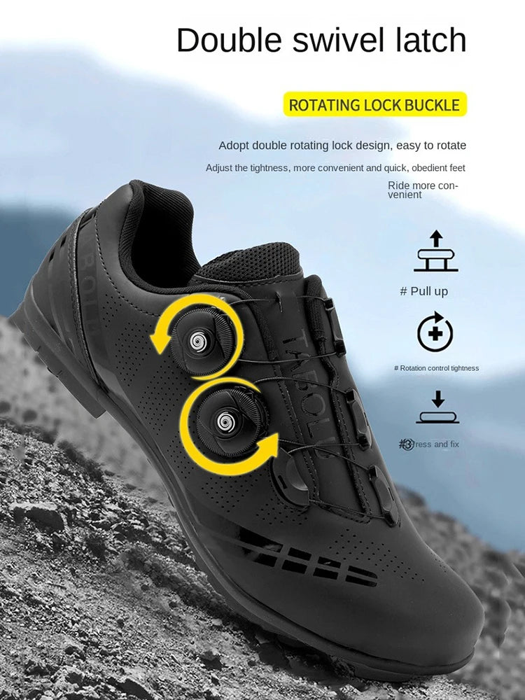 Atmungsaktive MTB-Fahrradschuhe für Damen und Herren – Offroad-Mountainbike-Fahrradschuhe mit selbstsichernden Speed-Mountainbike-Pedalschuhen