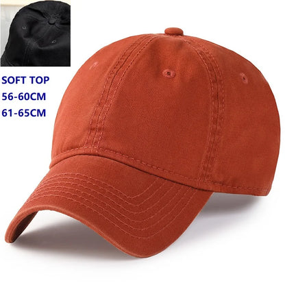 Baseballová čepice Big Head Plus Size, 100 % bavlna, vhodná pro muže i ženy, nastavitelná, čepice typu „dad hat“, nadměrná velikost 58–60 cm, 61–65 cm