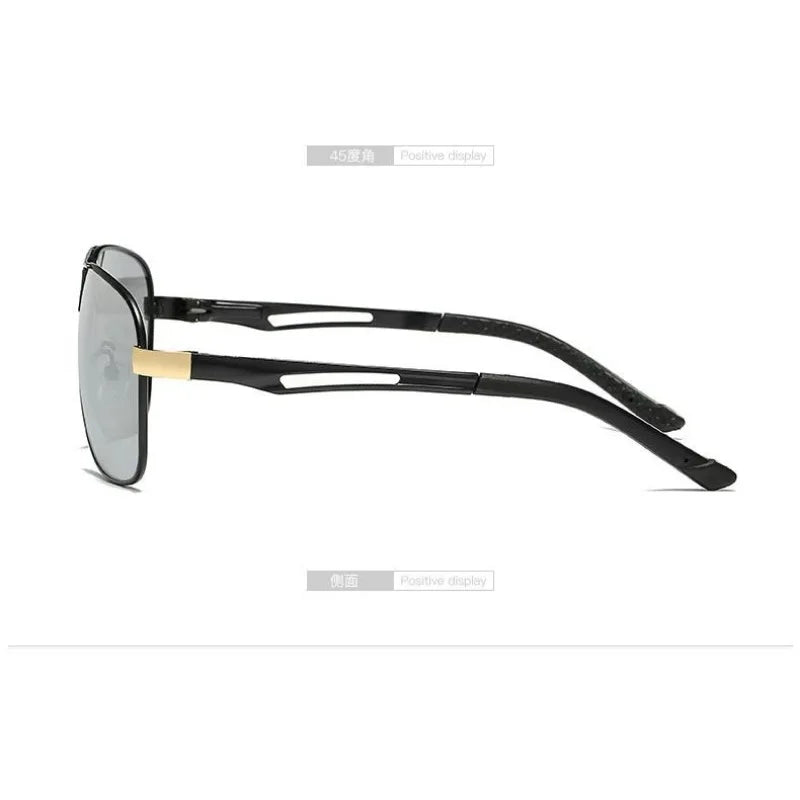 Huippulaatuiset alumiini-magnesium-neliönmuotoiset polarisoidut fotokromaattiset aurinkolasit miehille – sotilas-, turva- ja ajolasit Oculos De Sol Masculino