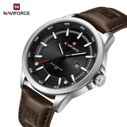 Naviforce 9248 Top Brand New Sport Wristwatch Luxury Military Auto Date Leather Simple Quartz Original Male Clock