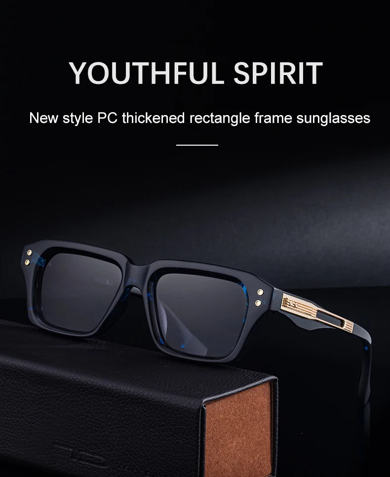 Polarized Classic Square Sunglasses Men 2026 Luxury Brand Steampunk UV400 Driving Sun Glasses For Male Trendy Small Frame Shades