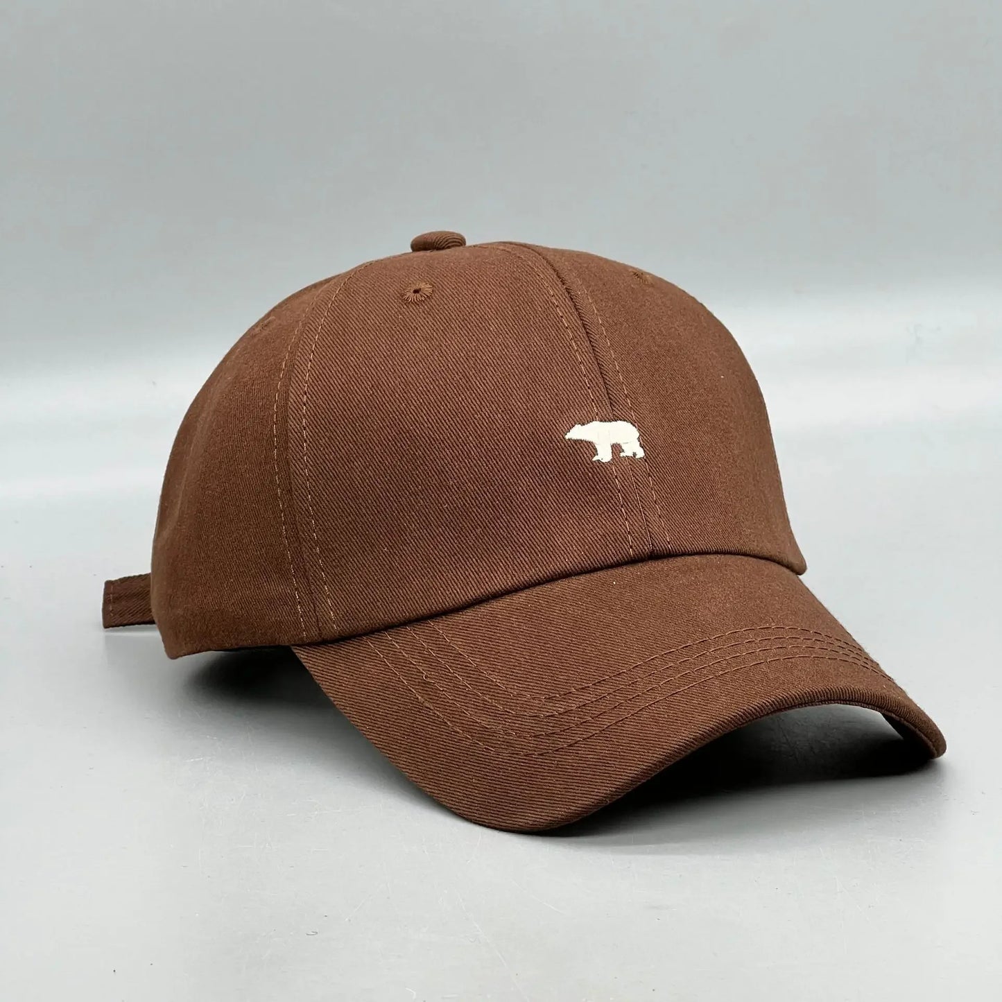 Polar Bear Embroidery Sun Hat Cotton Baseball Cap Lightweight UV Protection for Spring Summer Fall