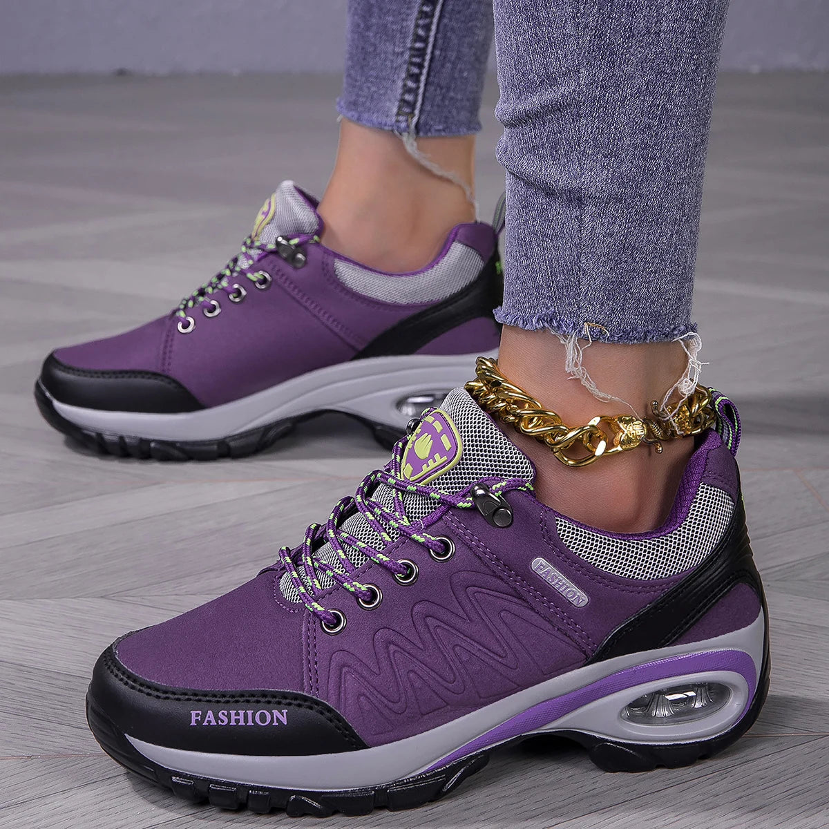 Sapatos de caminhada para mulher 2025 primavera e outono novos, antiderrapantes, para corrida todo-o-terreno, caminhada e desporto