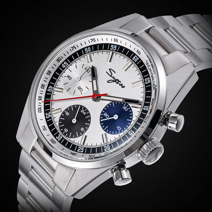 Sugess Mens Watch 38mm Chronograph Mechanical Wristwatches Tianjin Gooseneck Movement Sapphire Crystal Roulette Dial S465 new