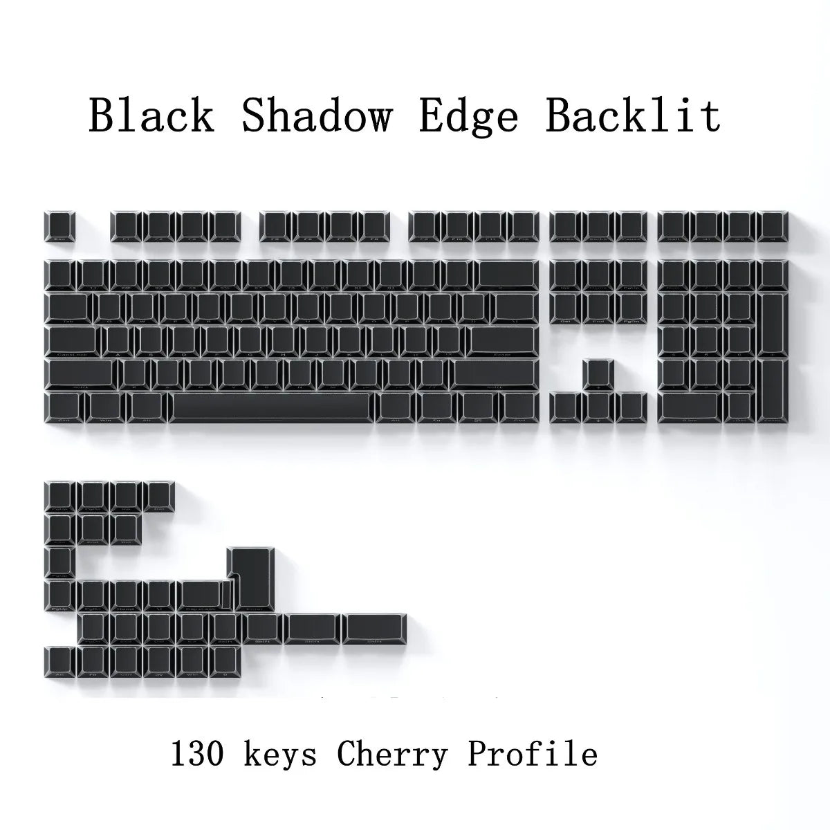Shadow Keycap Side Print Edge Backlit PBT Shine Through White Black Macarons Cherry Profile 136 Key cap MX Gamer Keyboards AULA