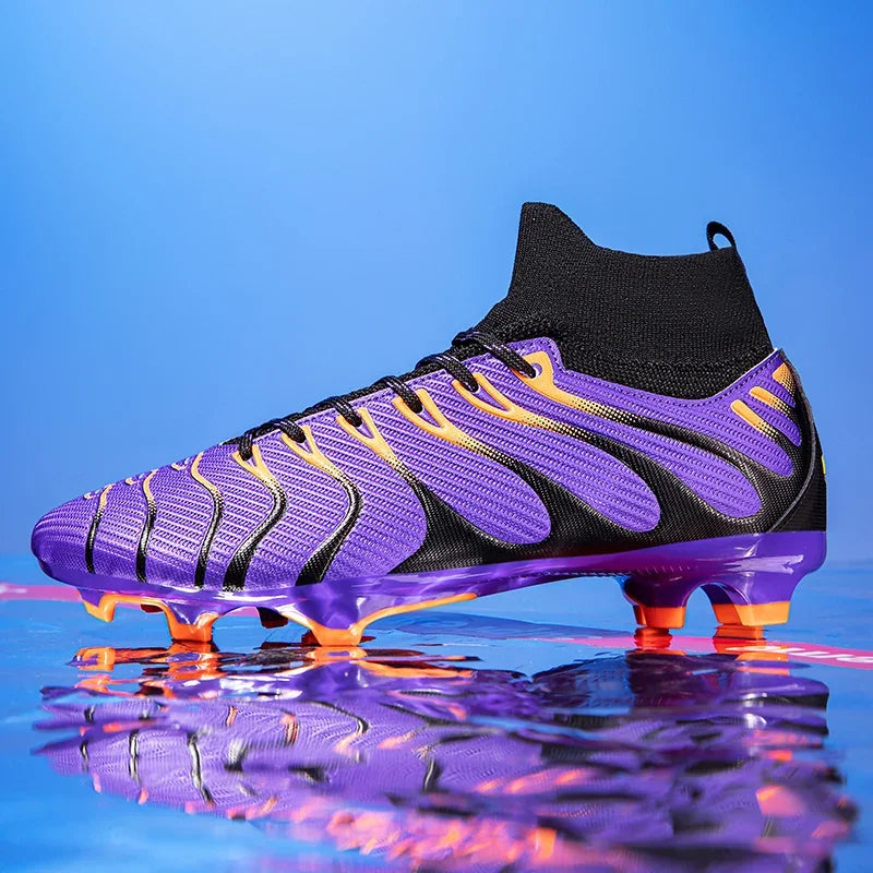 Men Soccer Shoes Sport FG/TF Outdoor Football Boots Training Boys Match Non Slip Long Spikes Cleats Indoor Futsal Comfortable