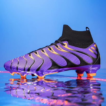 Men Soccer Shoes Sport FG/TF Outdoor Football Boots Training Boys Match Non Slip Long Spikes Cleats Indoor Futsal Comfortable