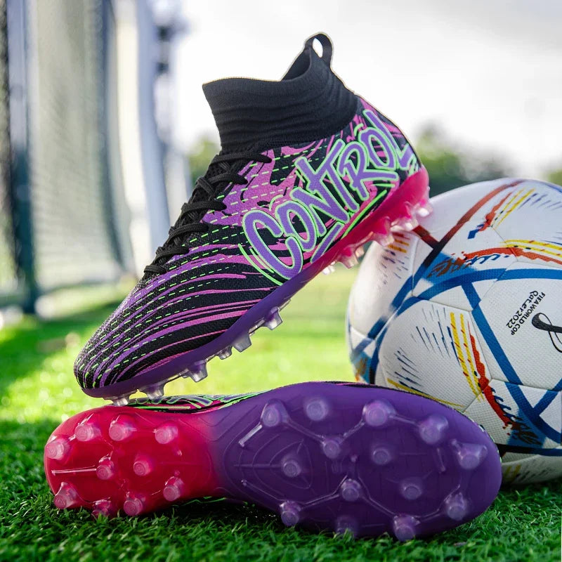 New Men Football Boots Cleats Sneakers High-top High-quality Soccer Shoes Non-Slip Futsal Grass Match Indoor Hot-selling FG/TF