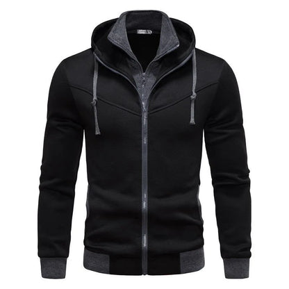 Autumn Men's Sportswear Long Sleeved Jacket Hooded Sweatshirt Zipper Opening Jacket Men's Hooded Sweatshirt Slim Fit Men's Clothing