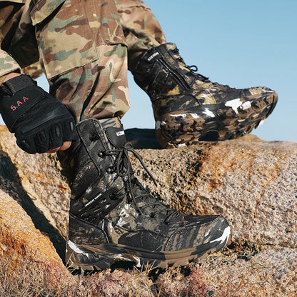 Hiking Shoes Men Boots Wear-resistant  Breathable Casual Sports Shoes Men Ankle Boots Comfortable Outdoor High-top Boots Men