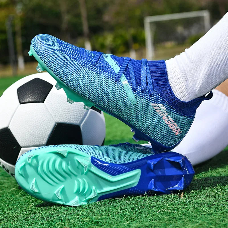 Chaussures de football pour homme, chaussures de foot professionnelles, crampons, futsal, femmes, unisexe, ultralégères, de haute qualité, baskets TF/FG