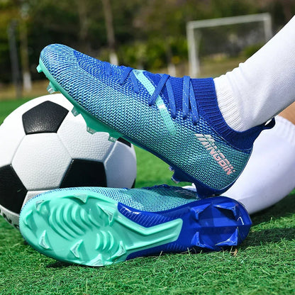 Chaussures de football pour homme, chaussures de foot professionnelles, crampons, futsal, femmes, unisexe, ultralégères, de haute qualité, baskets TF/FG