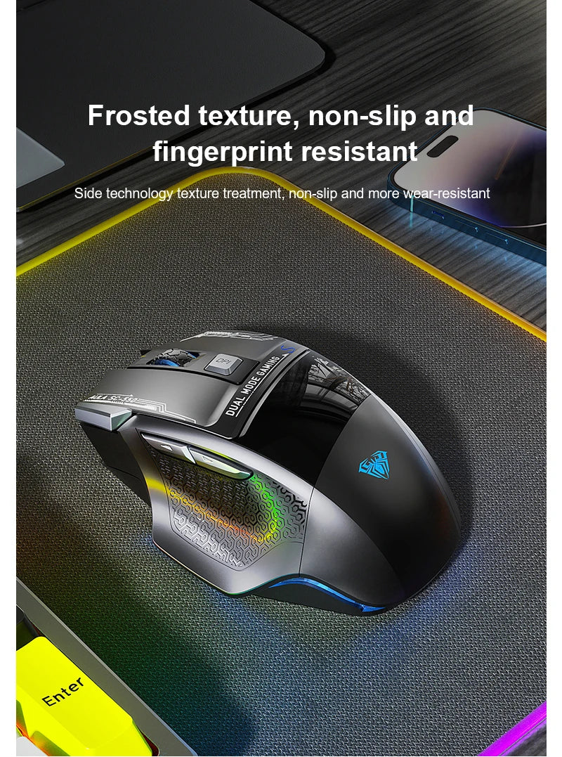 AULA SC550 Gaming Mouse 2.4G Wireless Macro Mouse RGB Backlight Ergonomic Design E-sports Mouse PC Accessories