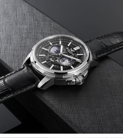 BORIAGE(BOAIJIUA) vollautomatische mechanische Herrenuhr mit Originaldesign, wasserdichte leuchtende mechanische Armbanduhr