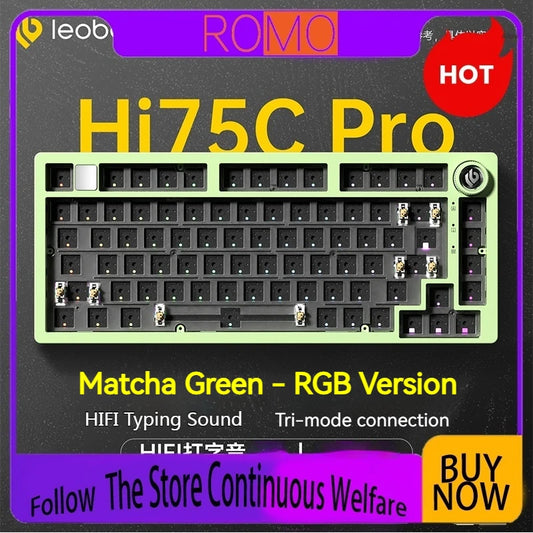 LEOBOG Hi75C Mechanical Wireless Keyboard Aluminium 3-Mode With Knob Hot Swap RGB Gasket Hi75C Gaming Keyboard Customization PC