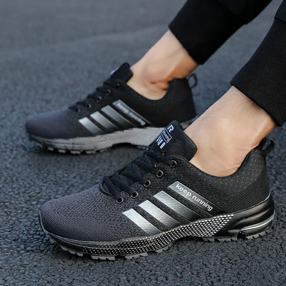 Men Running Shoes Mesh Fashion Sneakers Breathable Casual Sport Shoes Outdoor Walking Jogging Tennis Shoes Athletics Plus Size