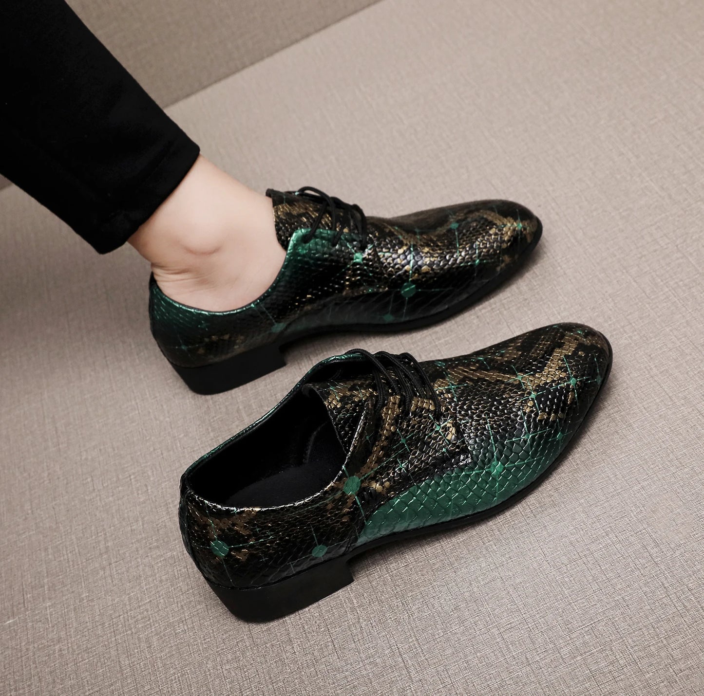 PU Leather Men's Oxford Shoes Street Style Casual Shoes Lightweight Sneakers Outdoor Male Walking Shoes Formal Dress Footwear