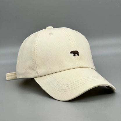 Polar Bear Embroidery Sun Hat Cotton Baseball Cap Lightweight UV Protection for Spring Summer Fall