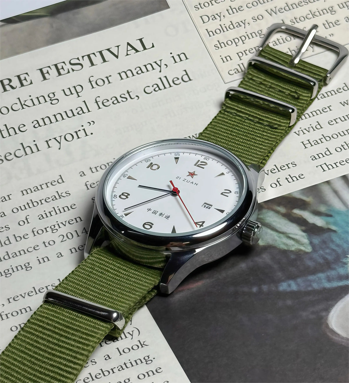 New 1963 Men's Pilot Watch 41mm Retro Gold Classic Sweep Second Stainless Steel Leather Strap Sport Fashion Men's Watch