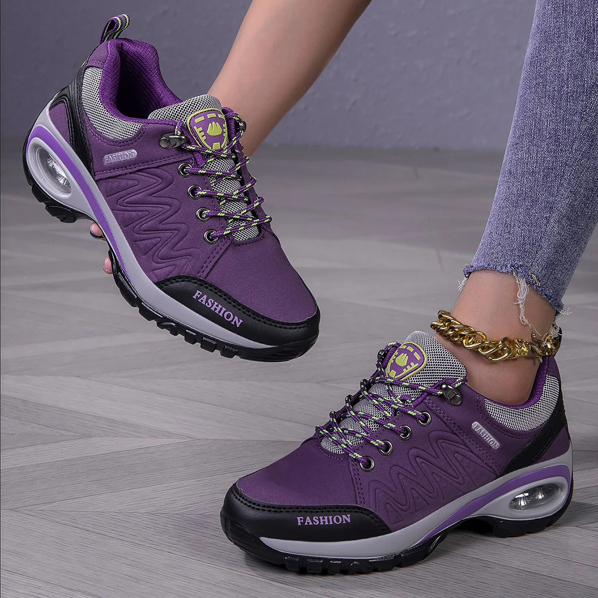 Sapatos de caminhada para mulher 2025 primavera e outono novos, antiderrapantes, para corrida todo-o-terreno, caminhada e desporto
