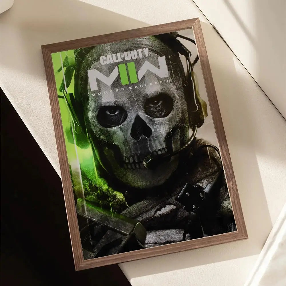 Call of D-DUTY Game Poster Stickers Painting Self-Adhesive Mural HD Wall Decals for Bedroom Living Room Home Decor Gift