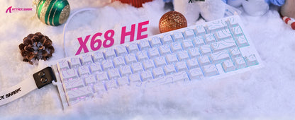 ATTACK SHARK X68 HE Rapid Trigger mechanische Gaming-Tastatur 60% kabelgebunden mit einstellbarer Auslösung, Hall-Effekt-Magnetschalter, 8KH