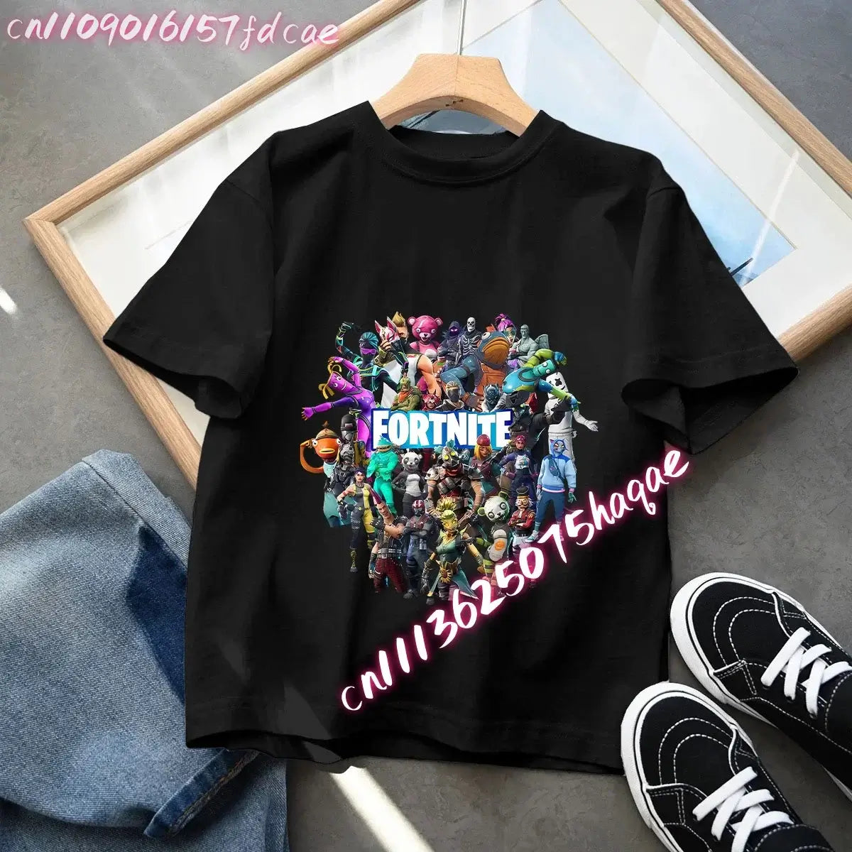 Fortnites Kids Black Cotton T Shirt Fortress Night Baby Short Sleeve Tees Shirt Cartoon Boy Girl Summer Clothes Kawaii Tops Gift