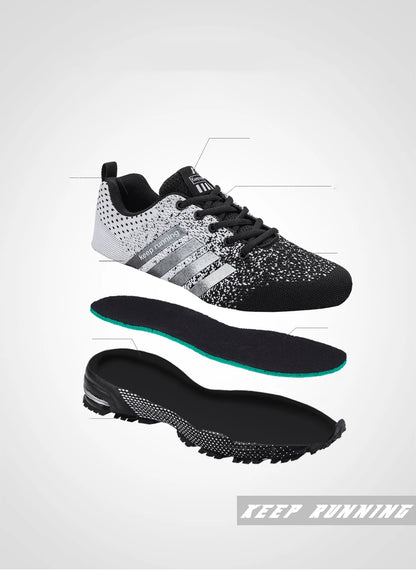 Men Running Shoes Mesh Fashion Sneakers Breathable Casual Sport Shoes Outdoor Walking Jogging Tennis Shoes Athletics Plus Size