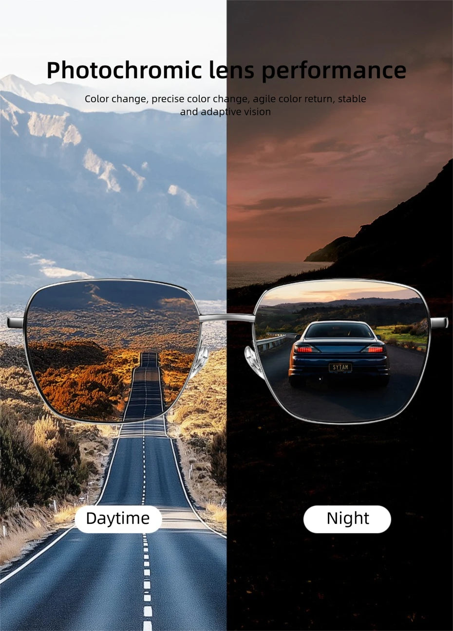 Polarizované sluneční brýle CAPONI pro muže, lehké uhlíkové vlákno, fotochromatické černé skla, vhodné pro řízení, UV420, oleji odolné čočky, brýle BS34713