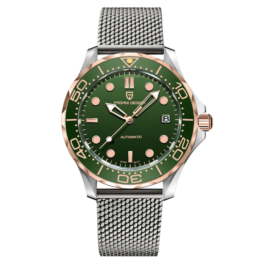 PAGANI DESIGN 2026 New V2 Waves 200M Diving Men's Watches Fashion Luxury Automatic Watch Men AR Sapphire crystal Wrist watch Men