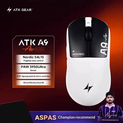 ATK Dragonfly A9 SE Plus Pro Max Ultra Wireless Gaming Mouse NearLink Ultra-lightweight Tri-mode Dual 8K Ergonomic E-sports Mice