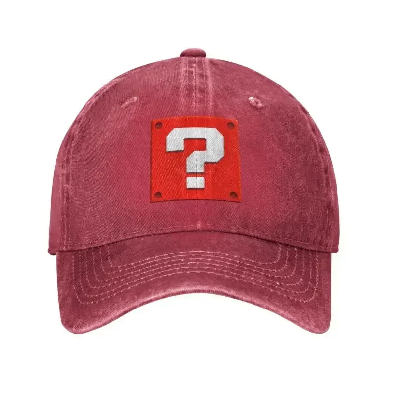 Individuell gestaltete Mode-Cartoom-Spiel-Fragezeichen-Block-Baseballmütze für Damen und Herren, verstellbar, Unisex, Baumwolle, Dad-Cap, Performance-Snapback-Kappen
