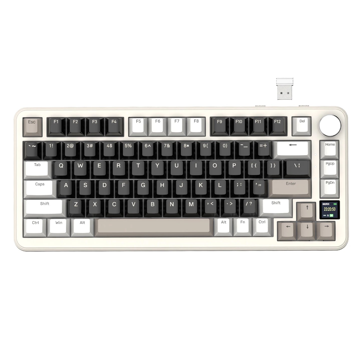ATTACK SHARK X85 Pro 75% Mechanical Keyboard Wireless RGB Gaming Keyboard with Display Screen, Knob Control, Hot Swappable Gasket Mount, Bluetooth, 2.4GHz & Wired