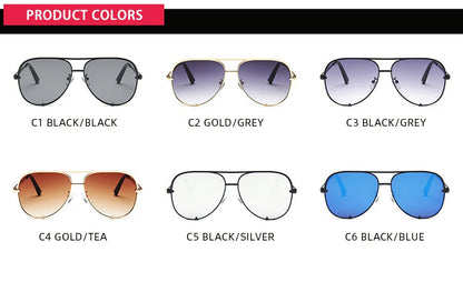 Classic Metal Aviation Sunglasses Women Fashion Alloy Pilot Sun Glasses Men Gradient Black Driving Shades Ladies UV400